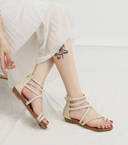 Matching Skirt Roman Shoes Wedge Sandals Women