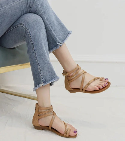 Matching Skirt Roman Shoes Wedge Sandals Women