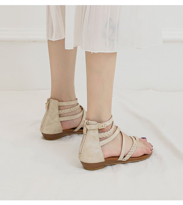 Matching Skirt Roman Shoes Wedge Sandals Women